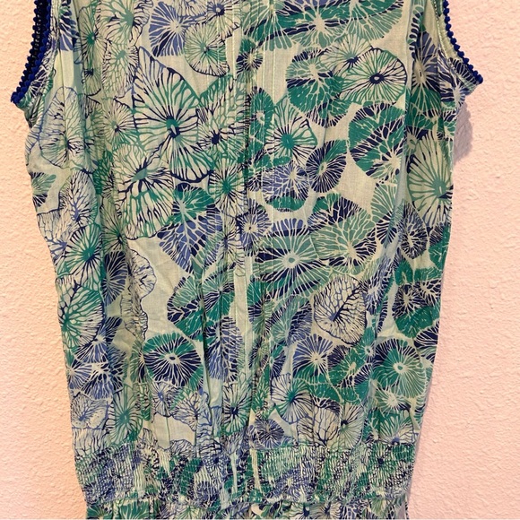 Poupette St. Barth Isma Romper in blue & green Sz. M - Picture 11 of 13